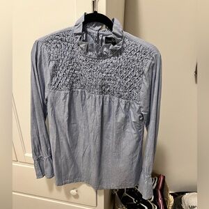 Liza Byrd Light Blue Smocked Blouse